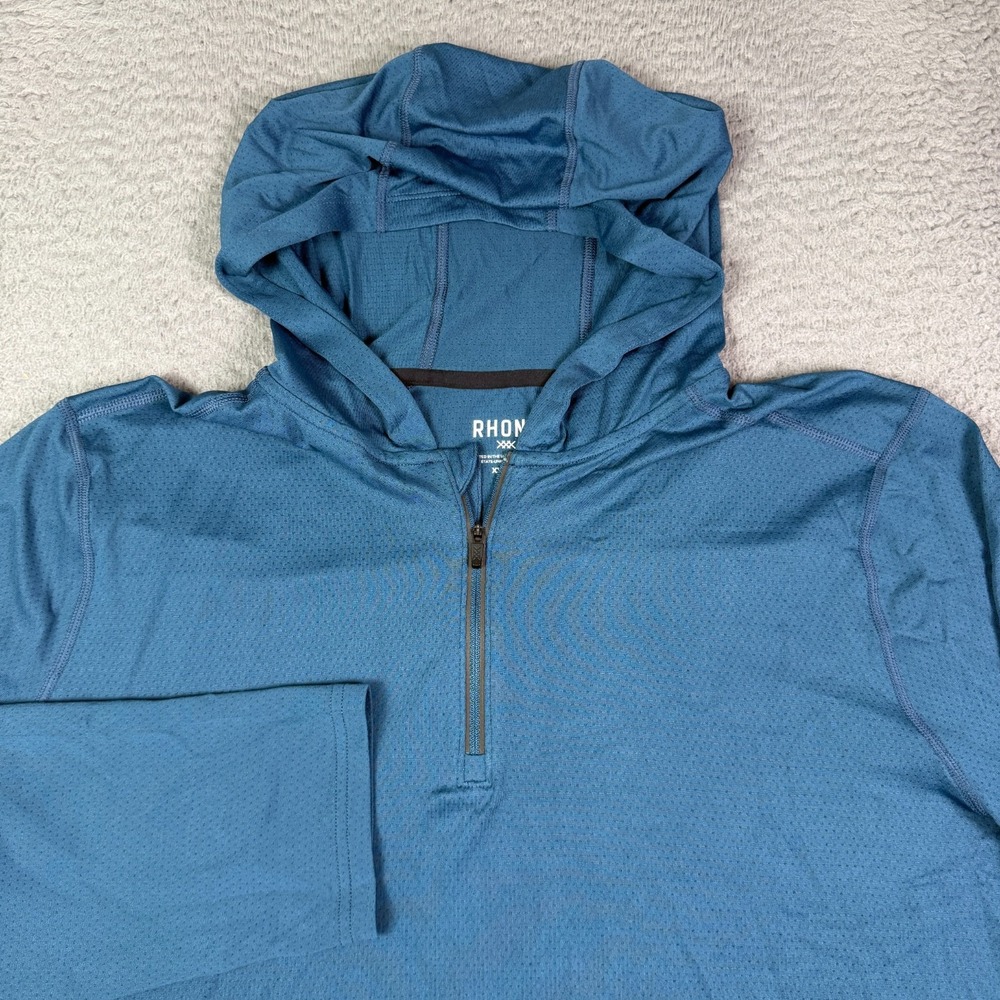 Rhone Invictus Training 1/4 Zip Hoodie Mens 2XL Blue Performance Pullover